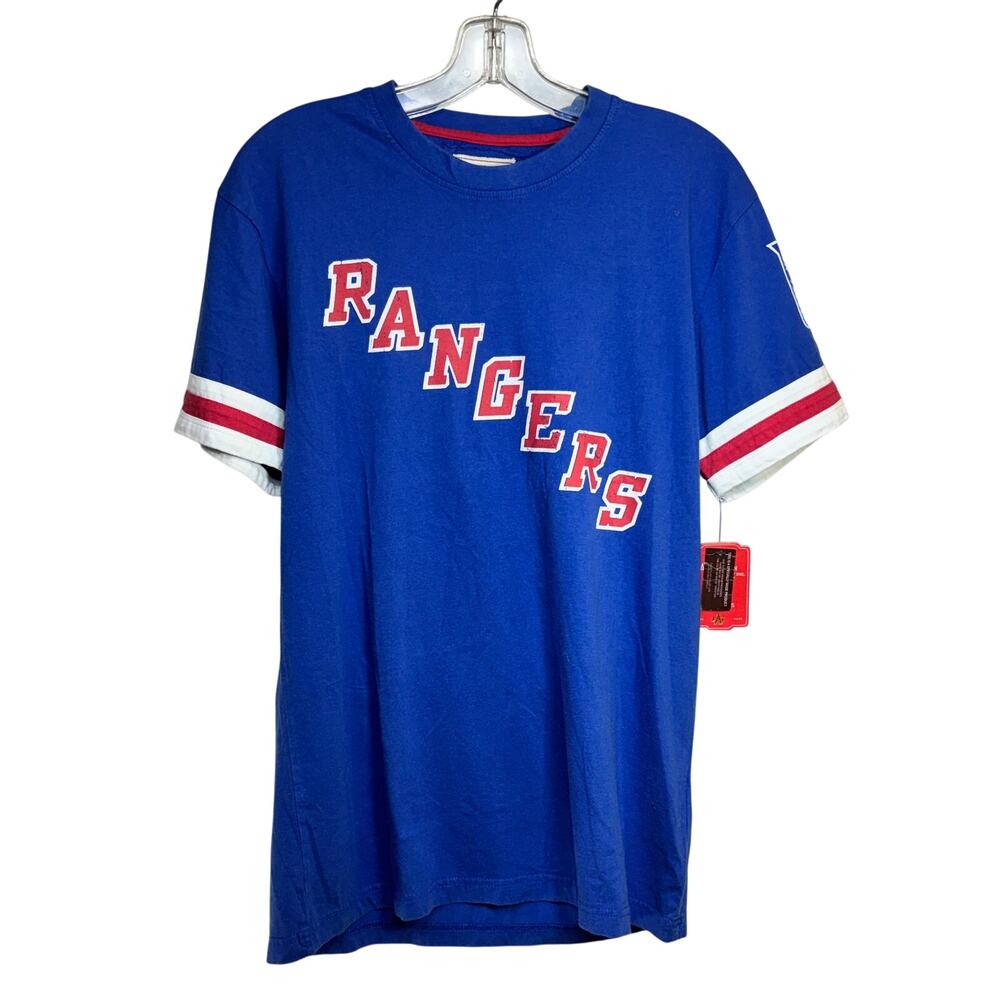 American Needle Men's Medium Blue New York Rangers Remote Control T-Shirt New